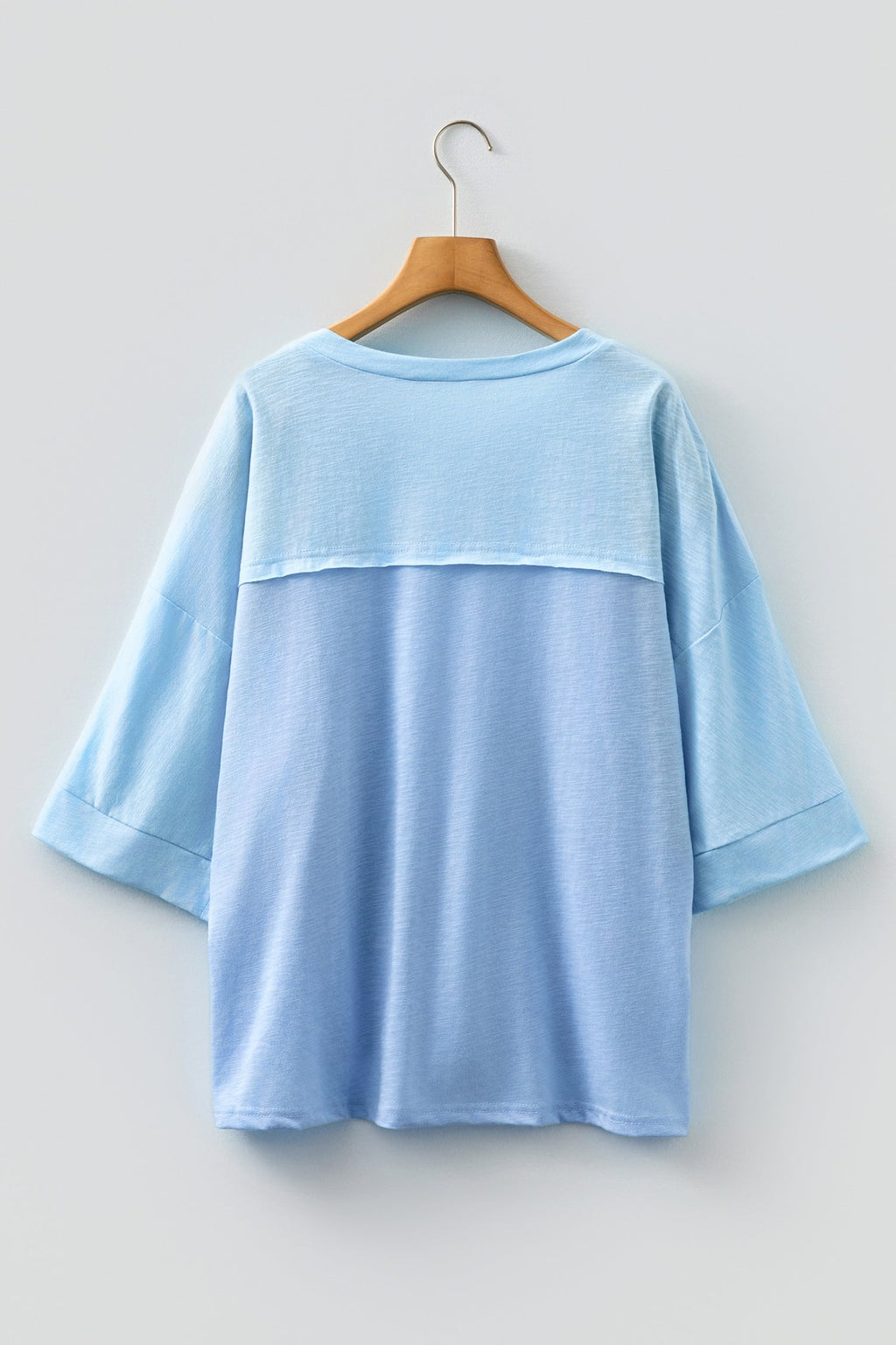 Flower Patch Exposed Seam 3/4 Sleeve T-Shirt
