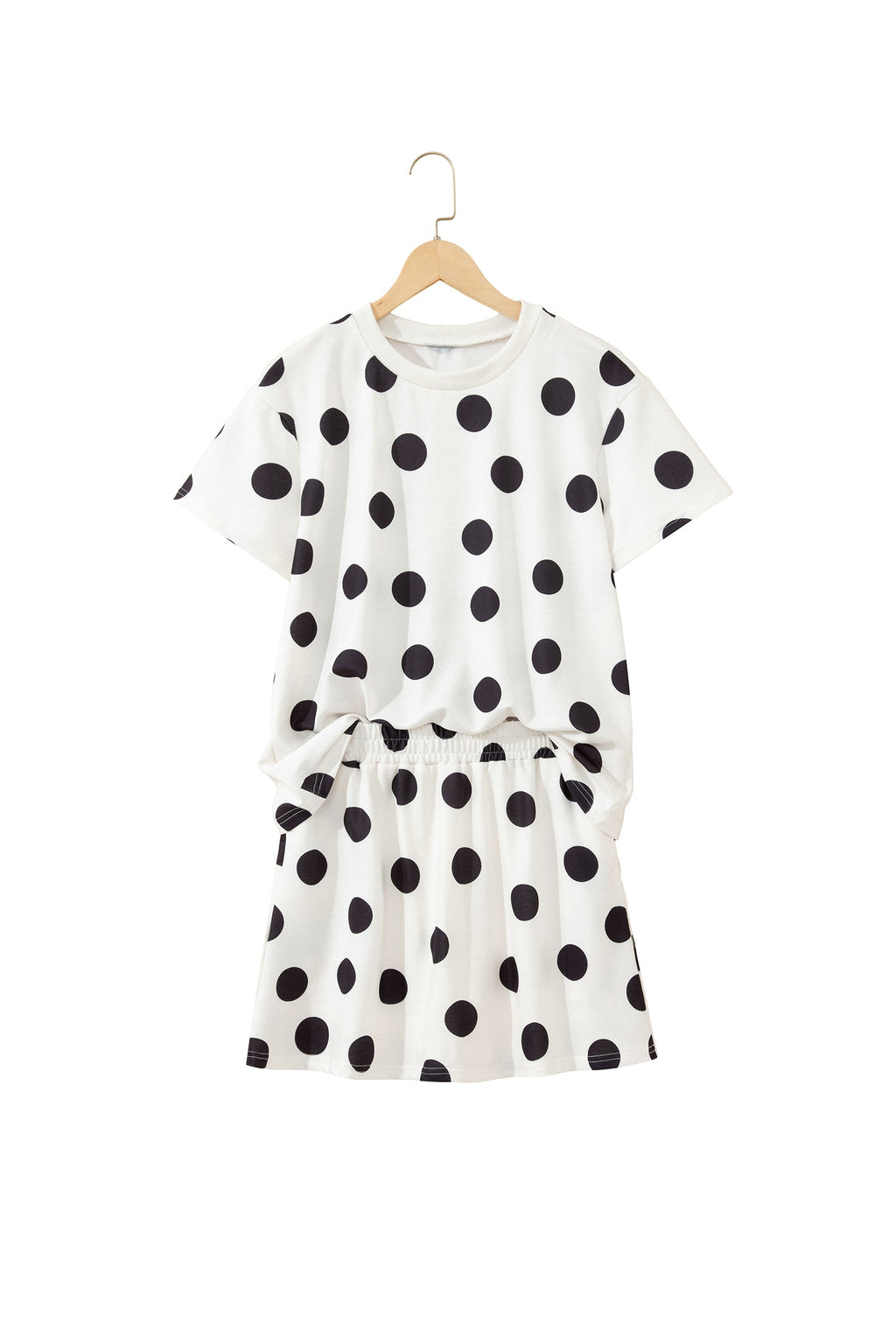 Polka Dot Short Sleeve Top & Mini Skort Set