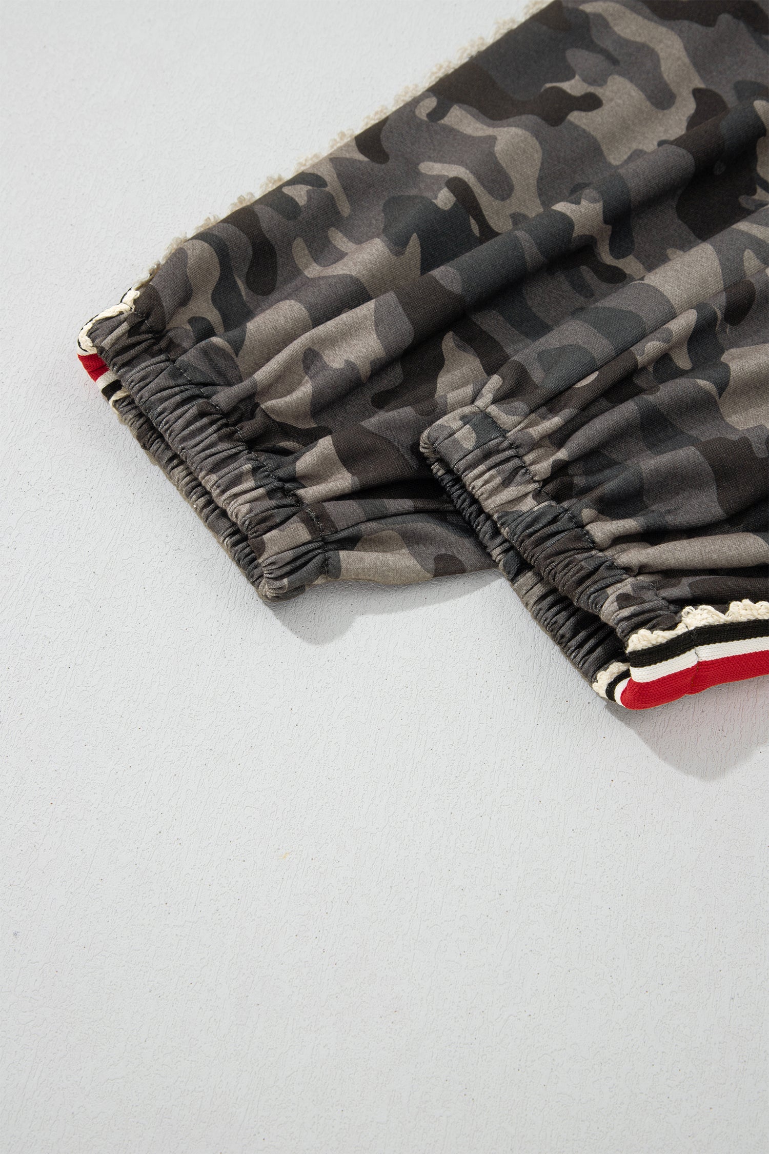 Camo Side Stripe Panel Drawstring Pants