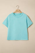 Mineral Wash Raglan Sleeve Boxy Cropped Tee