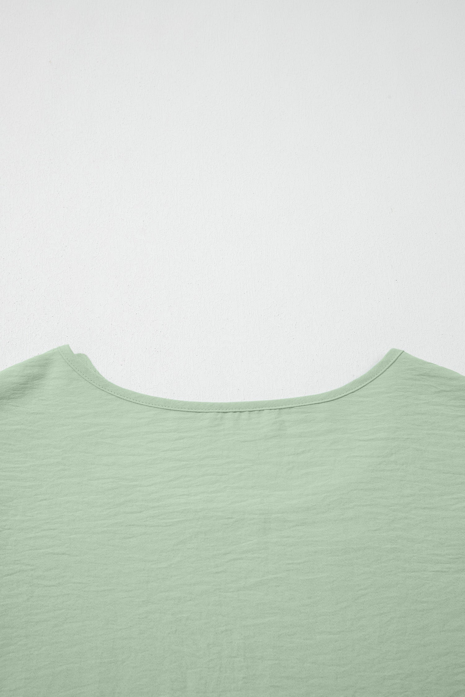 Plus Size Solid Crew Neck Ruffle Sleeve Top