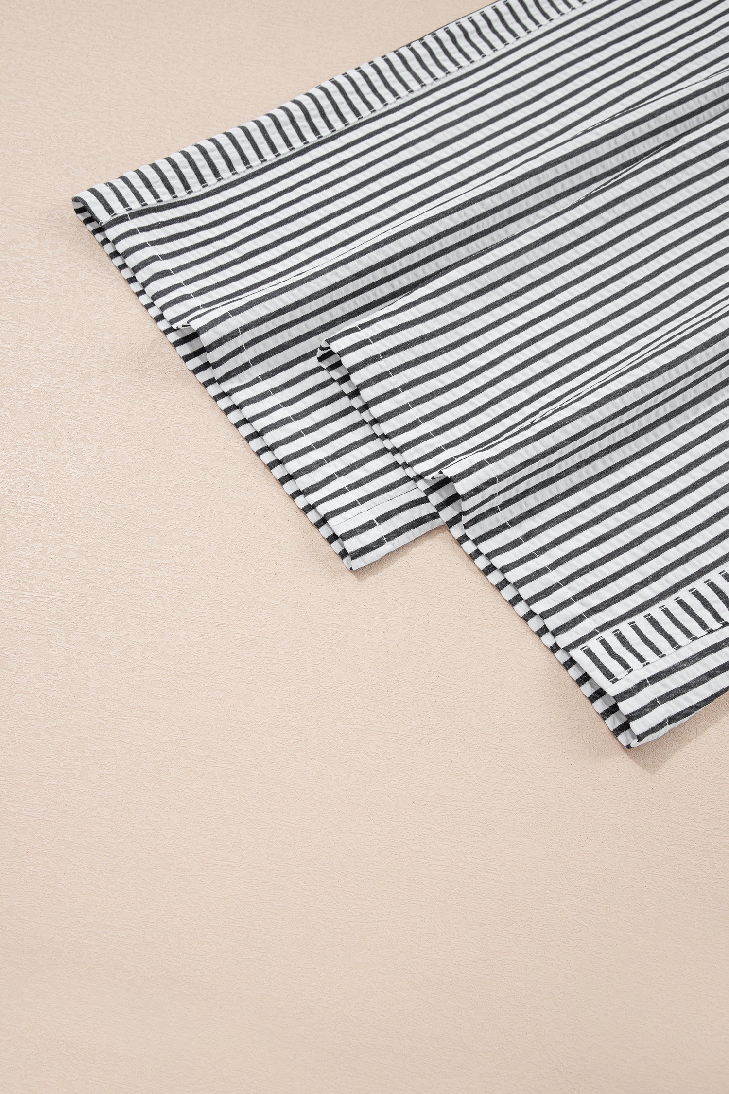 Stripe Wide Leg Elastic Drawstring Pants