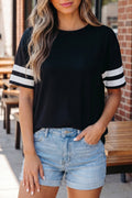 Varsity Stripe Crew Neck Short Sleeve T-Shirt