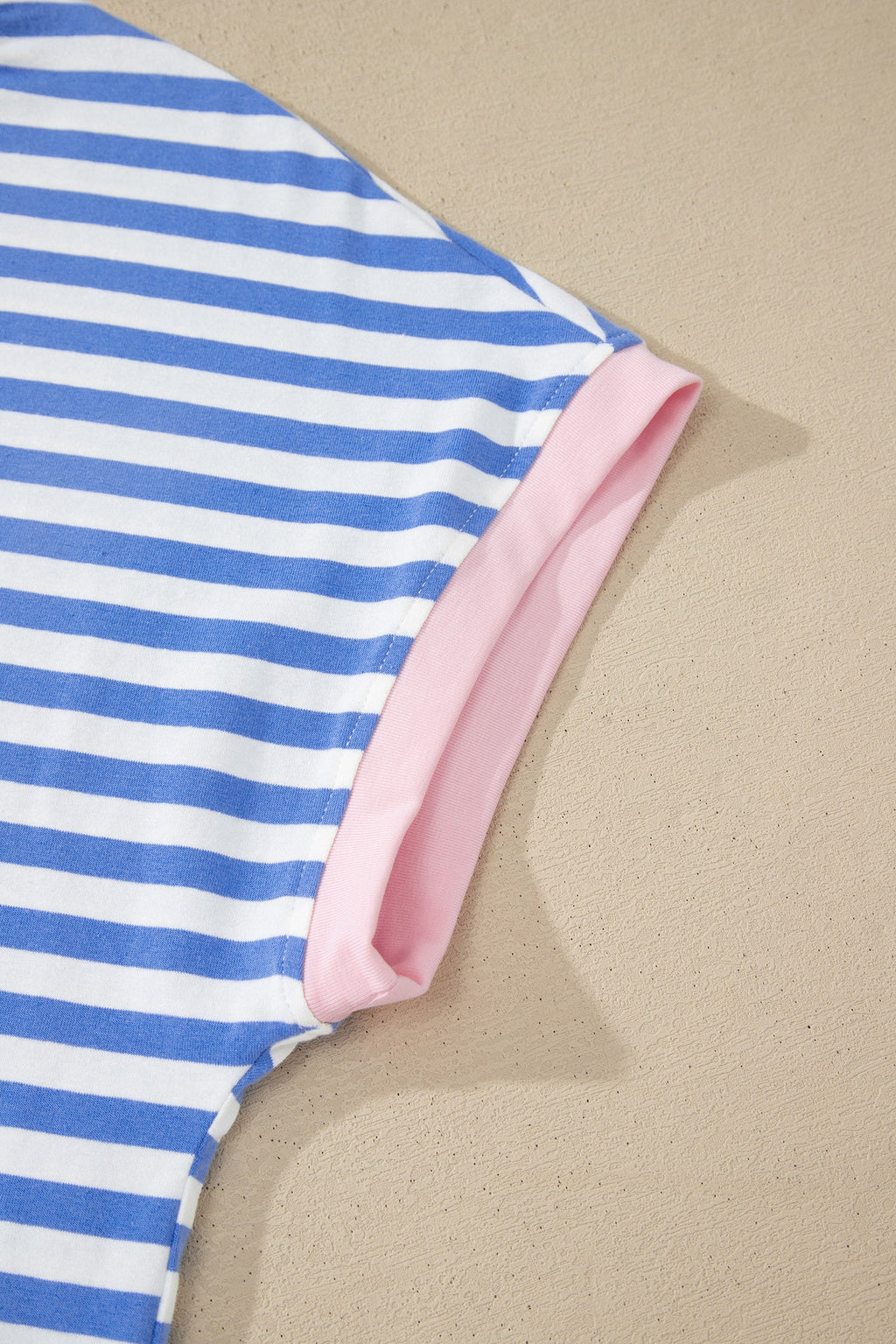 Stripe Crewneck Tee & Tie Waist Shorts Set