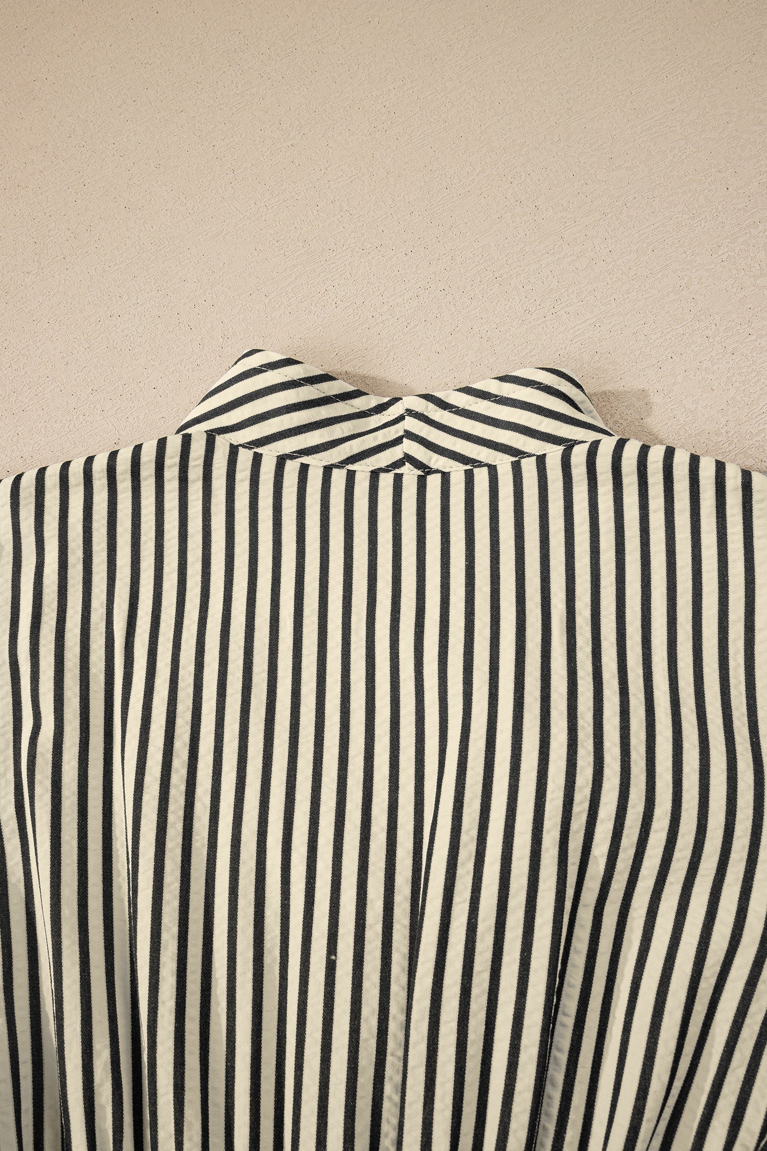Stripe V-Neck Zip Front Midi Dress