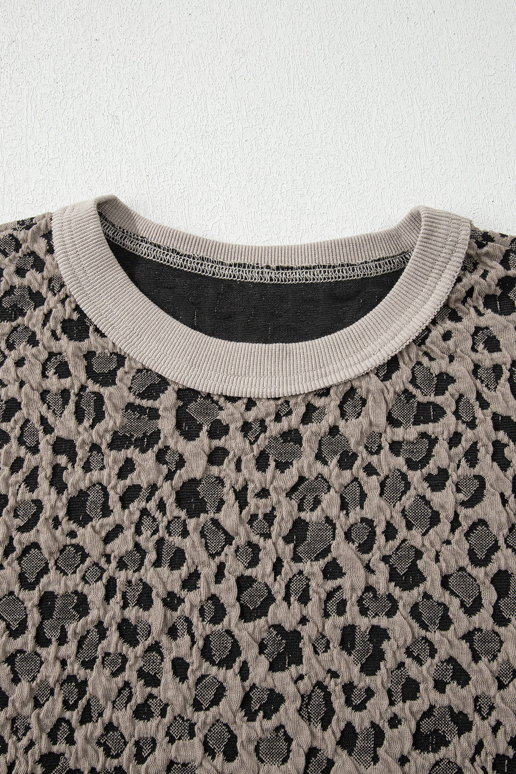 Leopard Textured Short Sleeve Jumper and Pants Set