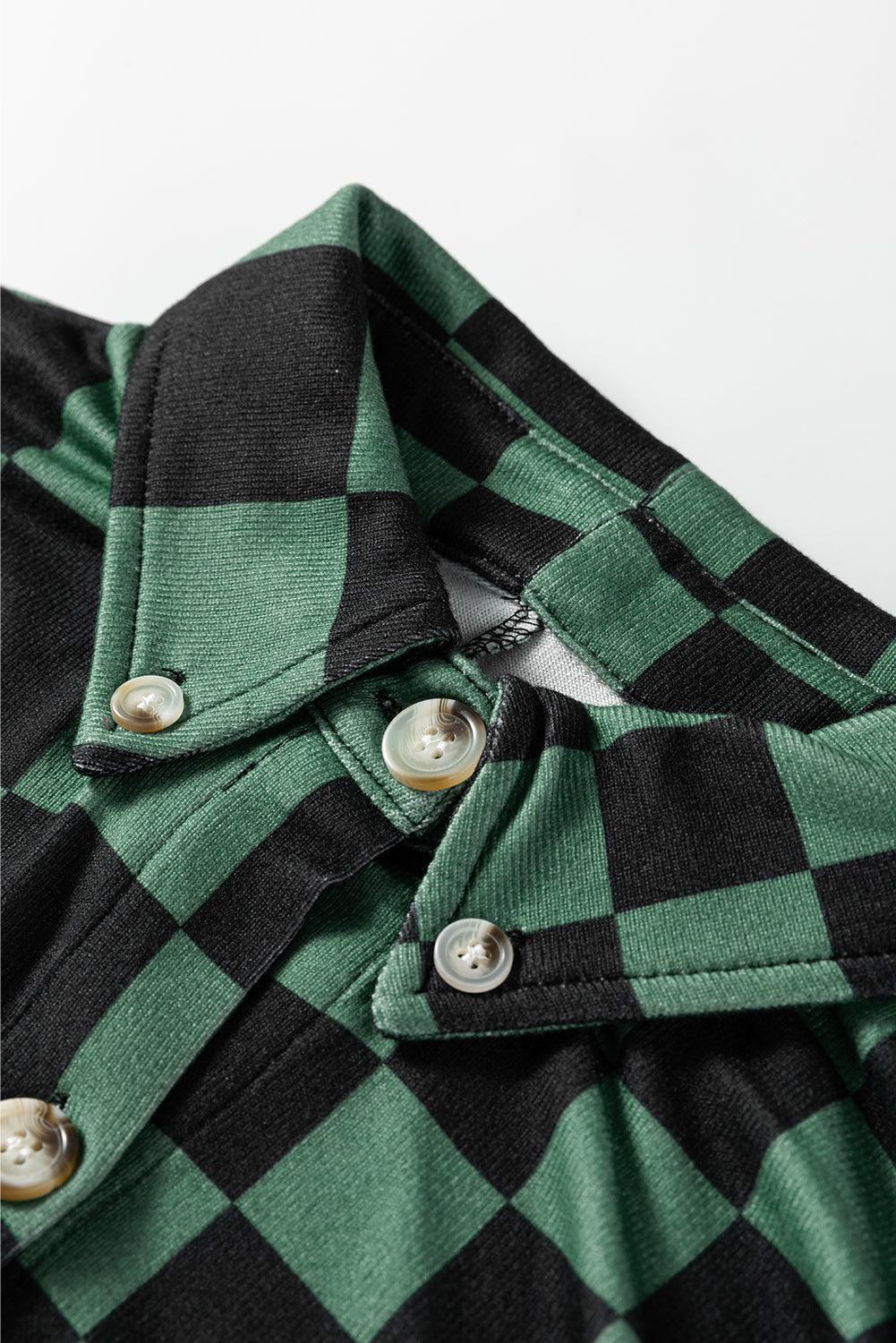 Checker Flap Pocket Button Front Shacket