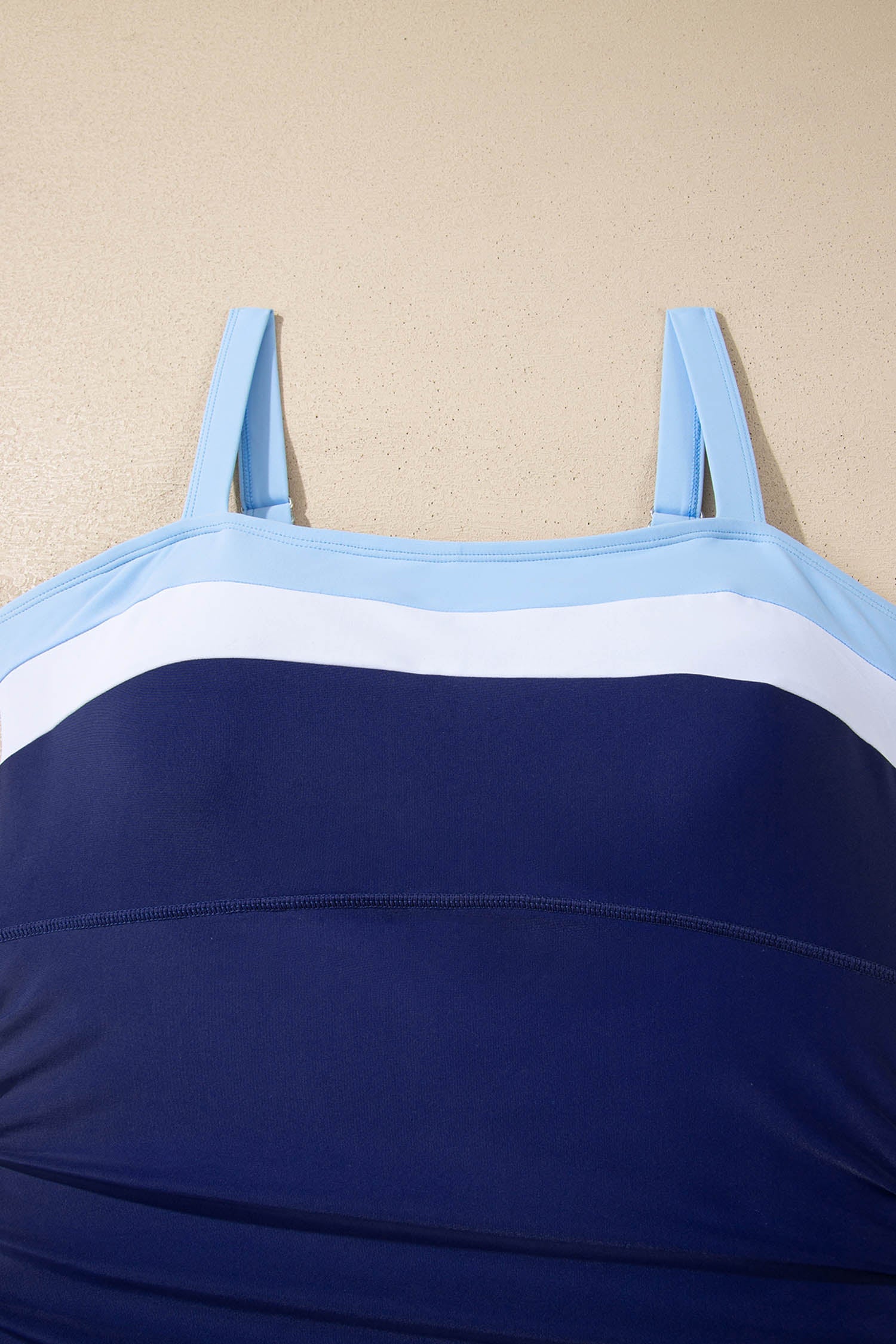 Colorblock Square Neckline One-Piece Swimsuit