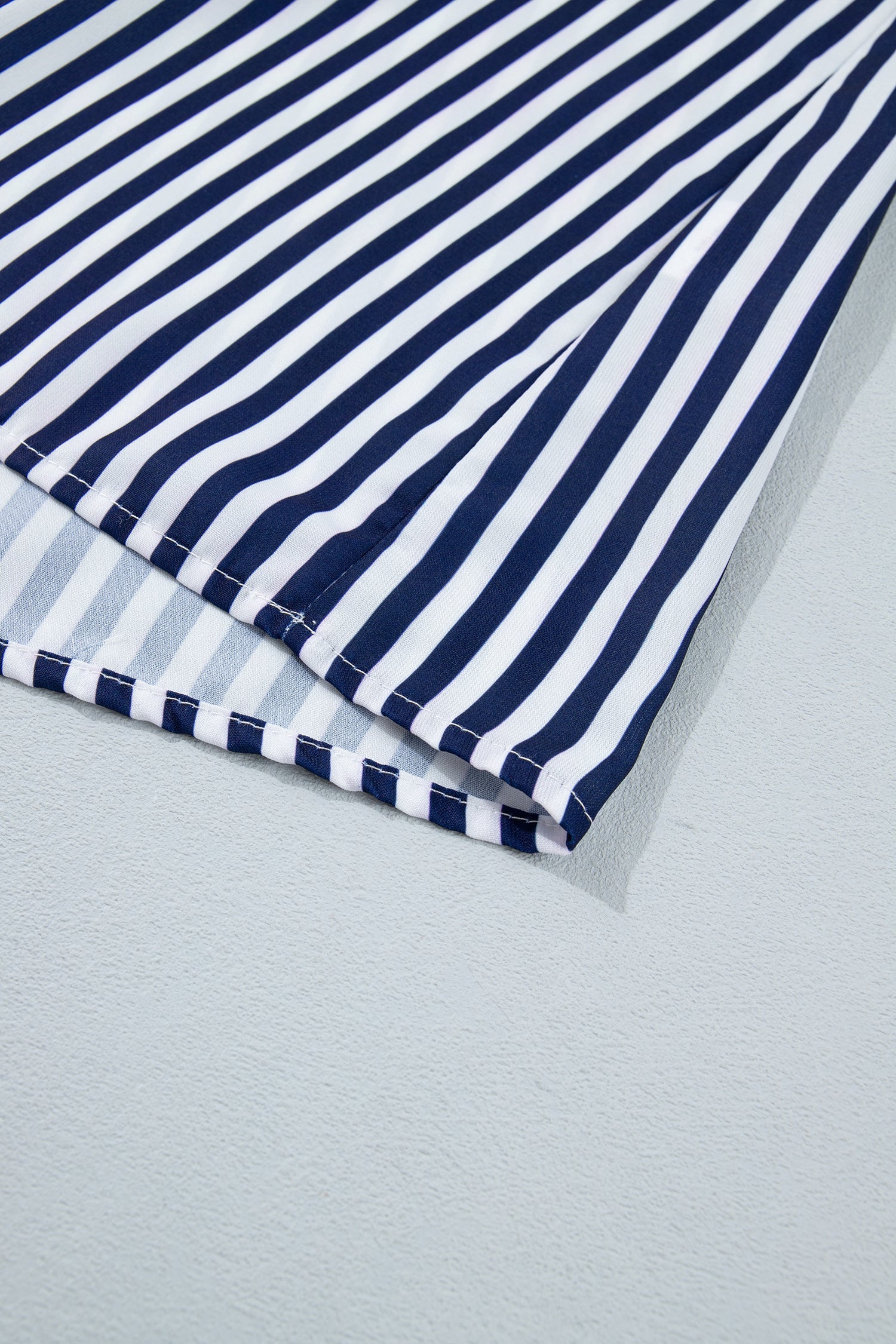 Stripe Lace Ruffle Trim V-Neck Tank Top