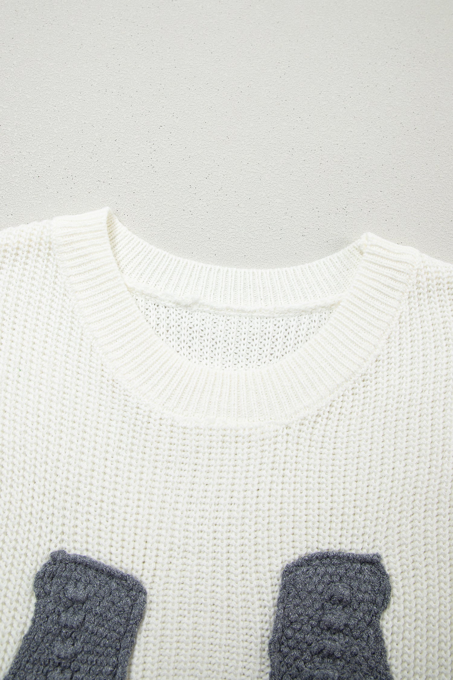 Western Horseshoe Crochet Short Sleeve Sweater