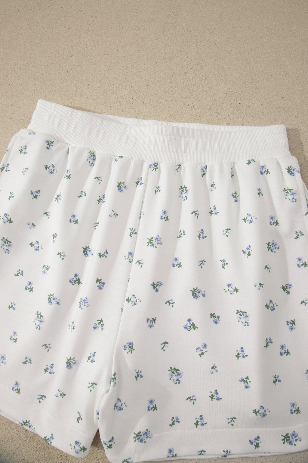 Floral Half Zip Top & Drawstring Shorts Set