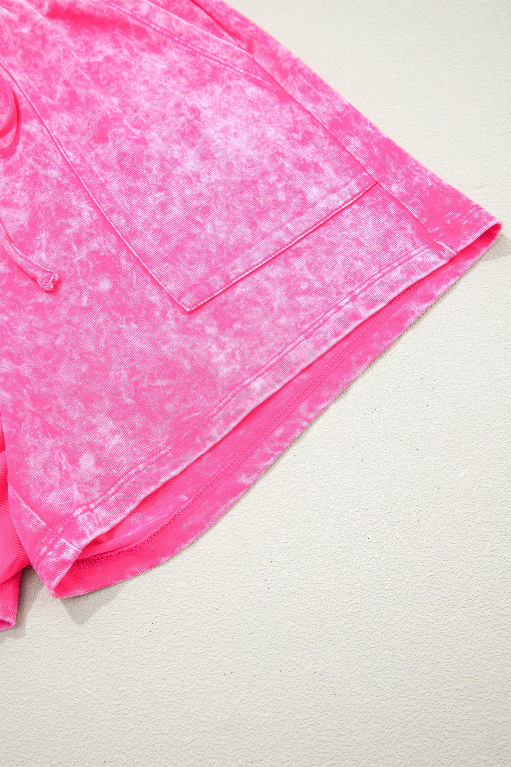 Mineral Wash Top & Drawstring Shorts Set