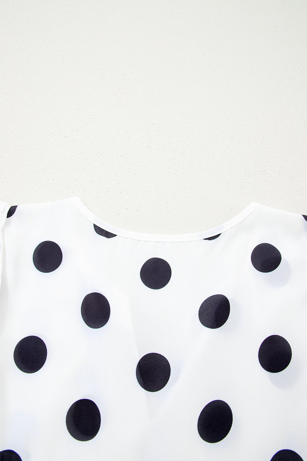Polka Dot Stripe Patchwork Flutter Sleeve Babydoll Blouse