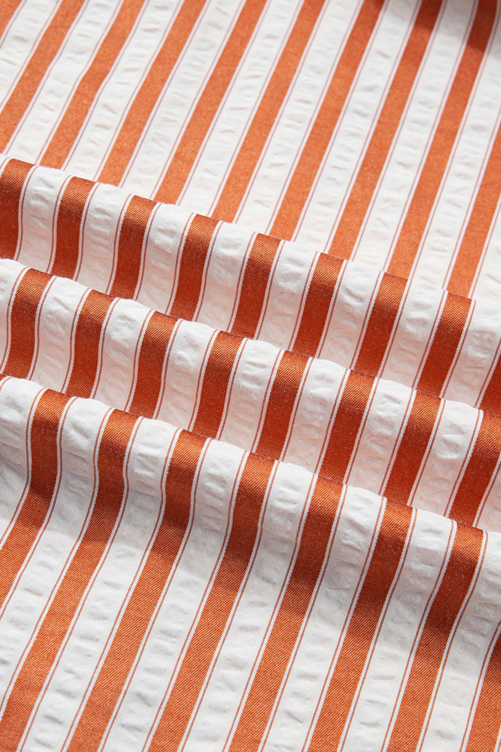 Stripe Pleated Frilled V-Neck Mini Dress