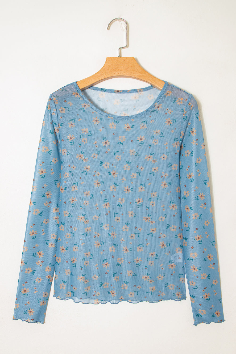 Floral Mesh Long Sleeve Top