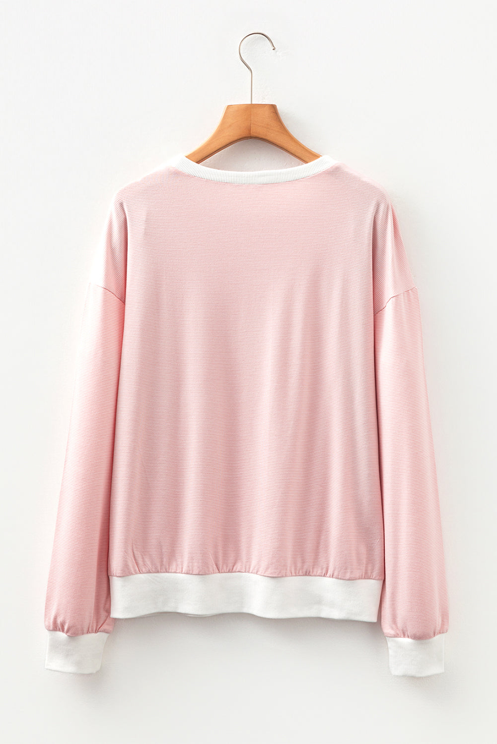 Stripe Contrast Trim Patchwork Top