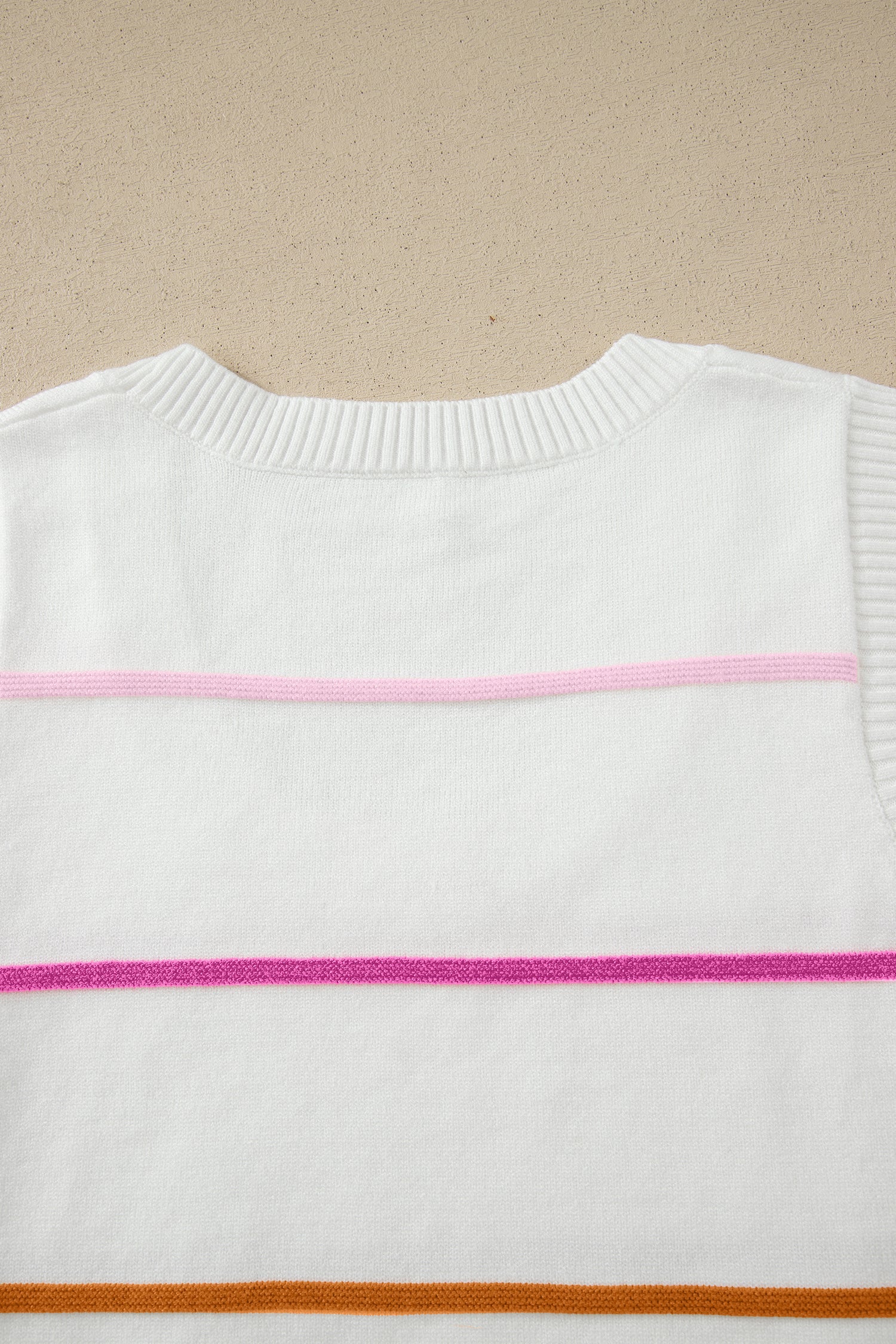 Stripe Round Neck Sleeveless Sweater Tank
