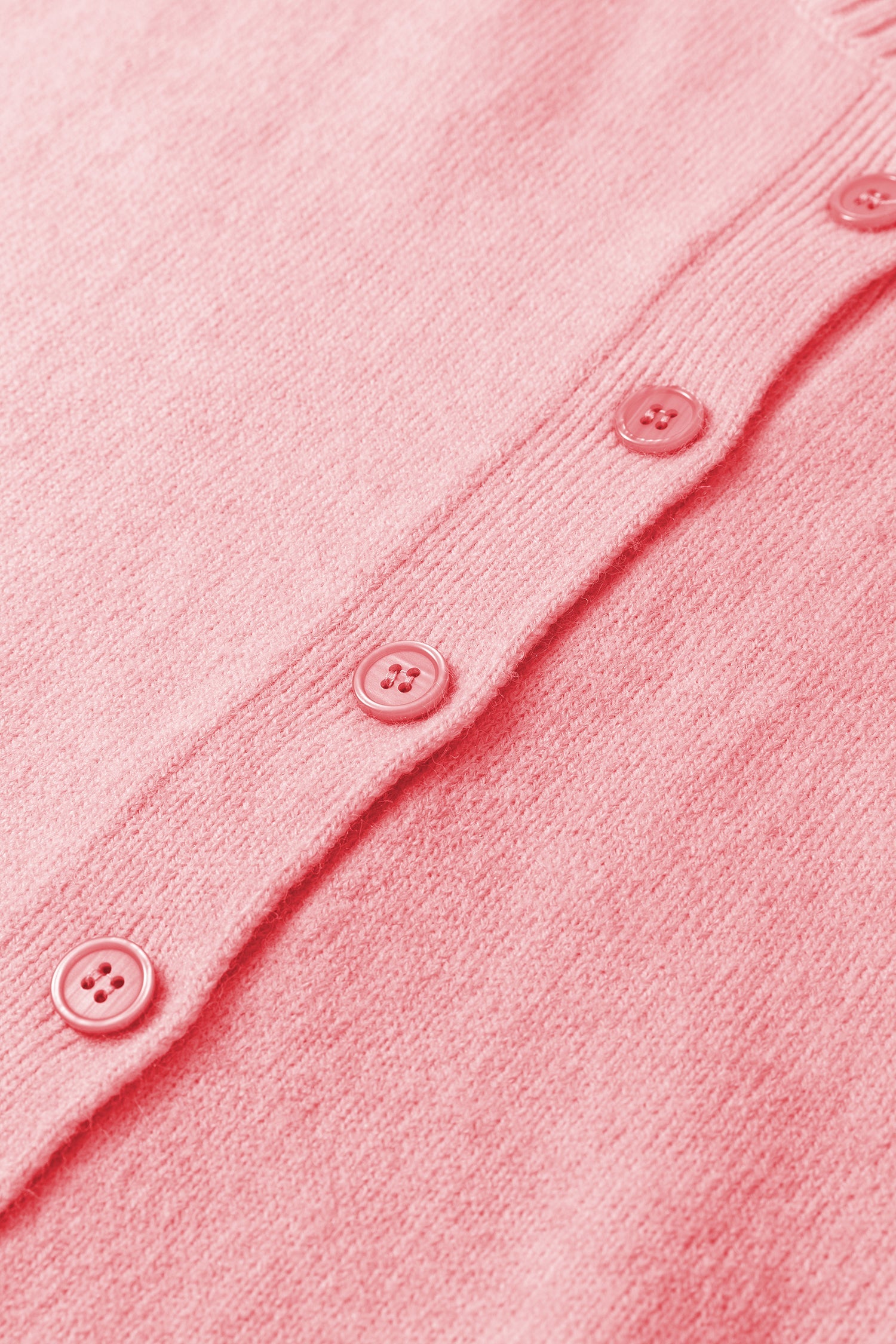Solid 3/4 Sleeve Boxy Button-Down Cardigan