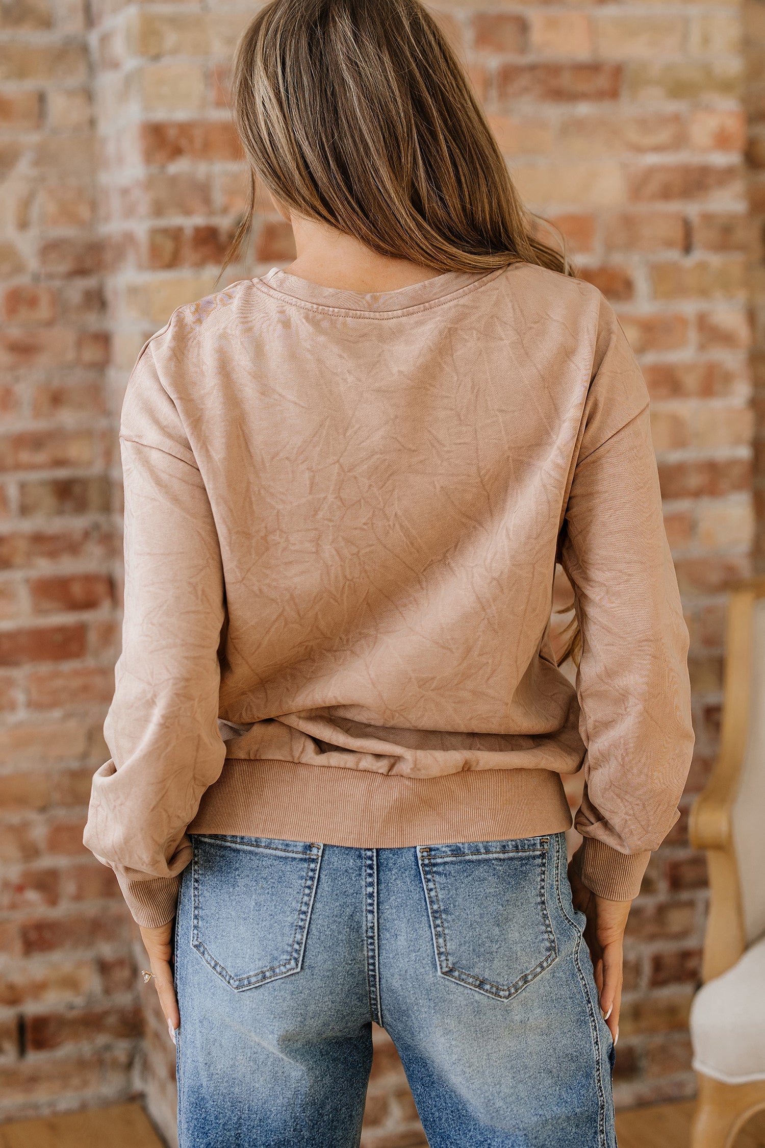 SAVED BY GRACE Embroidered Mineral Wash Sweatshirt