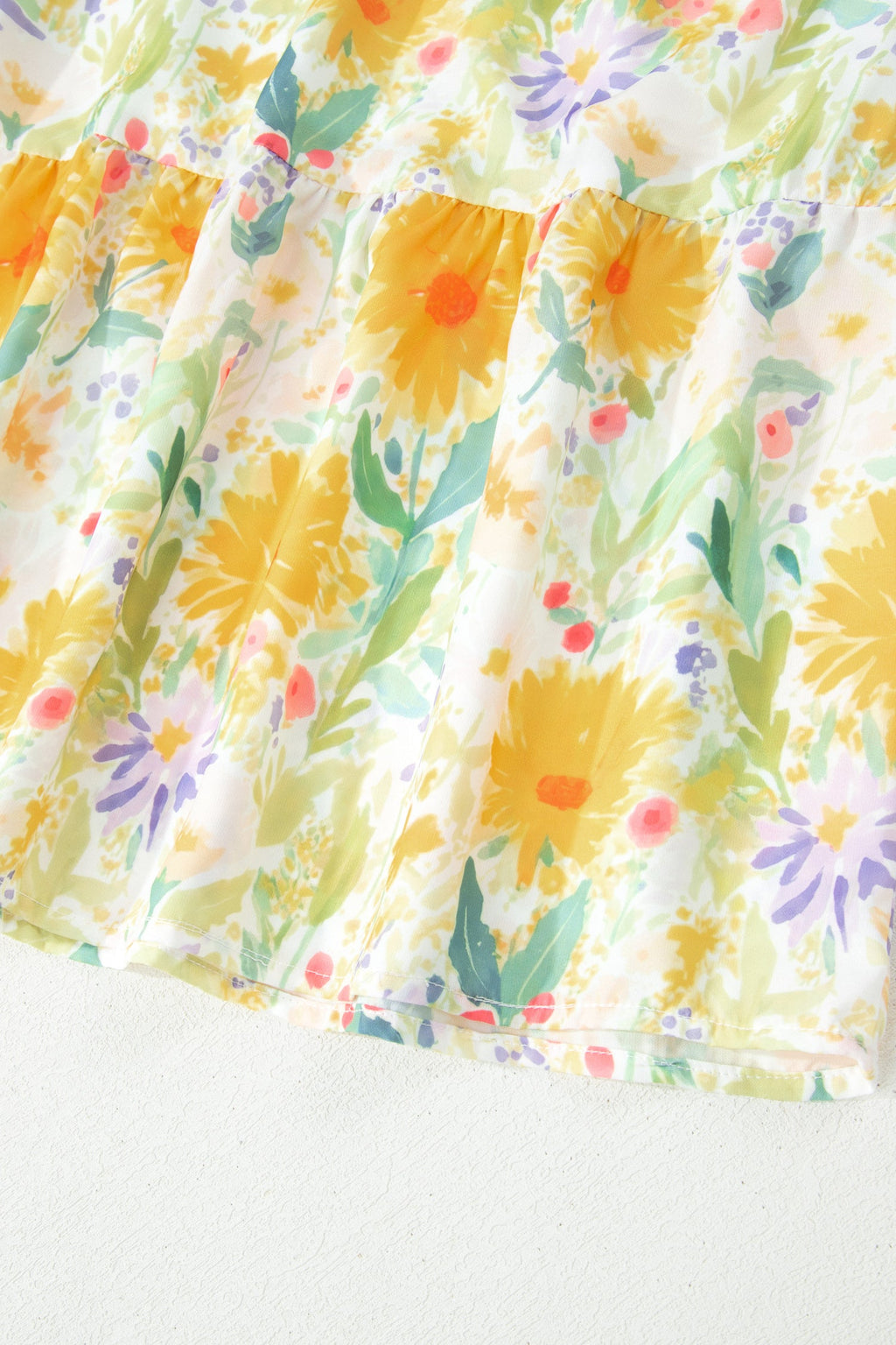 Floral Denim Tie Strap High Waist Maxi Dress