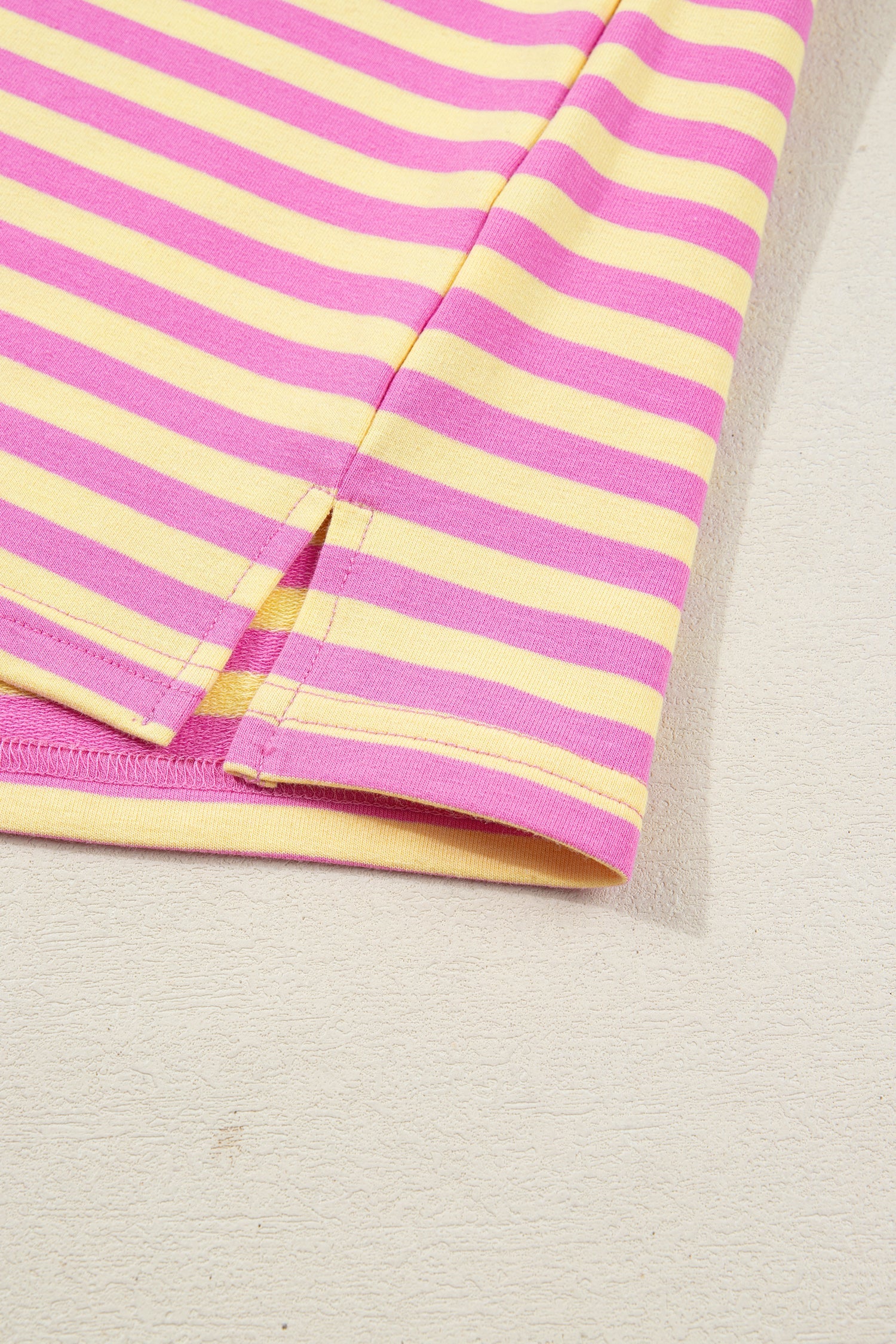 Stripe Terry Knit Top & Shorts Set