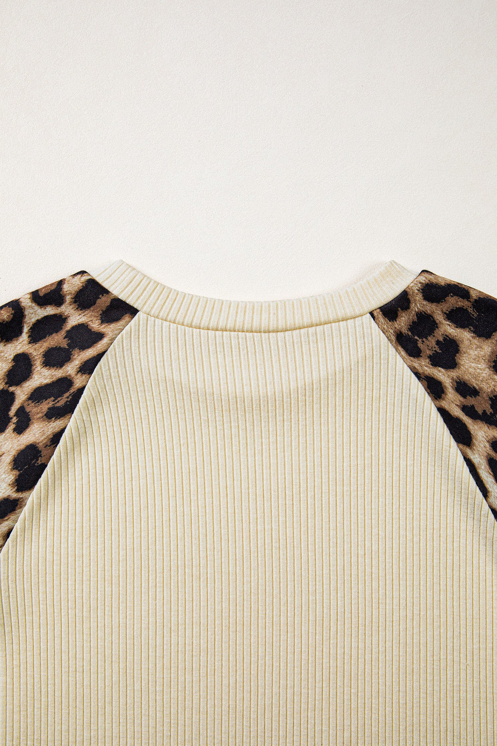 Leopard Colorblock Ribbed Raglan Short Sleeve Tee