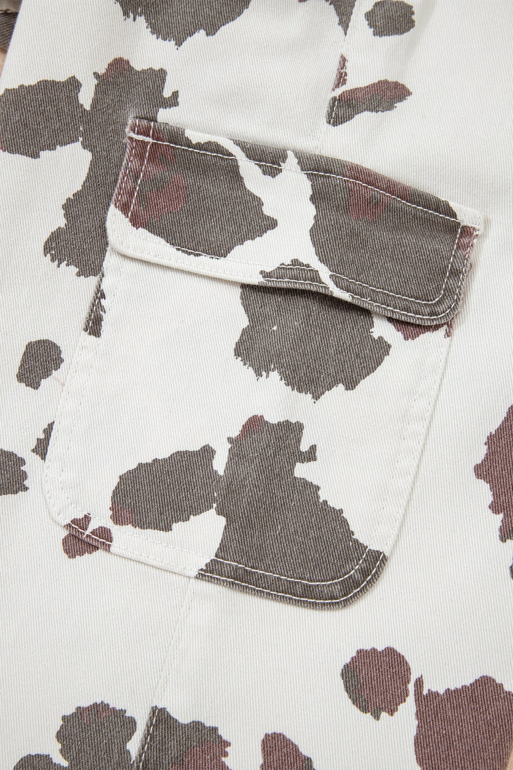 Western Cow Spot Cargo Pocket Straight Leg Jeans