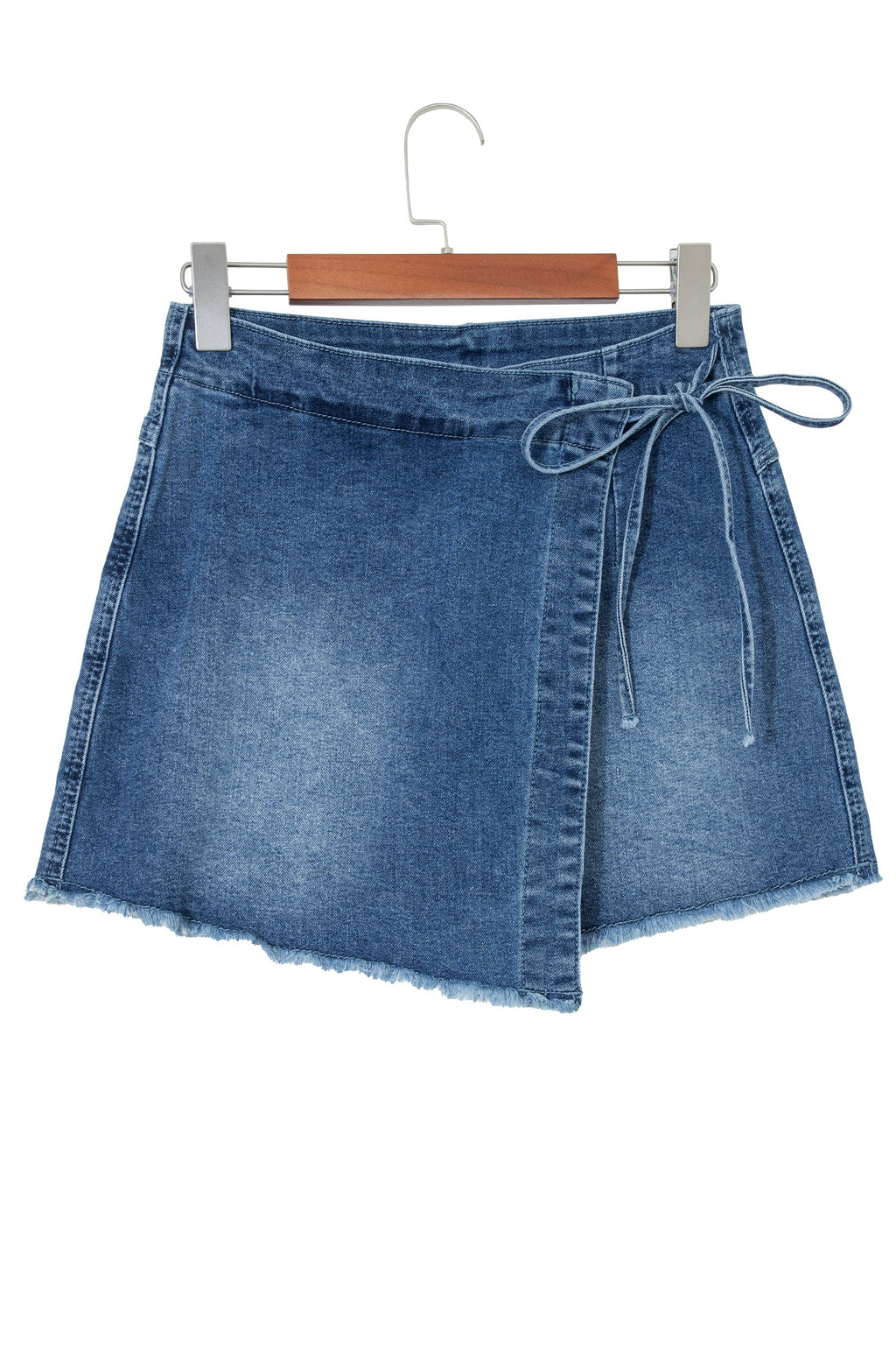 Denim Wrapped Tie Waist Skort