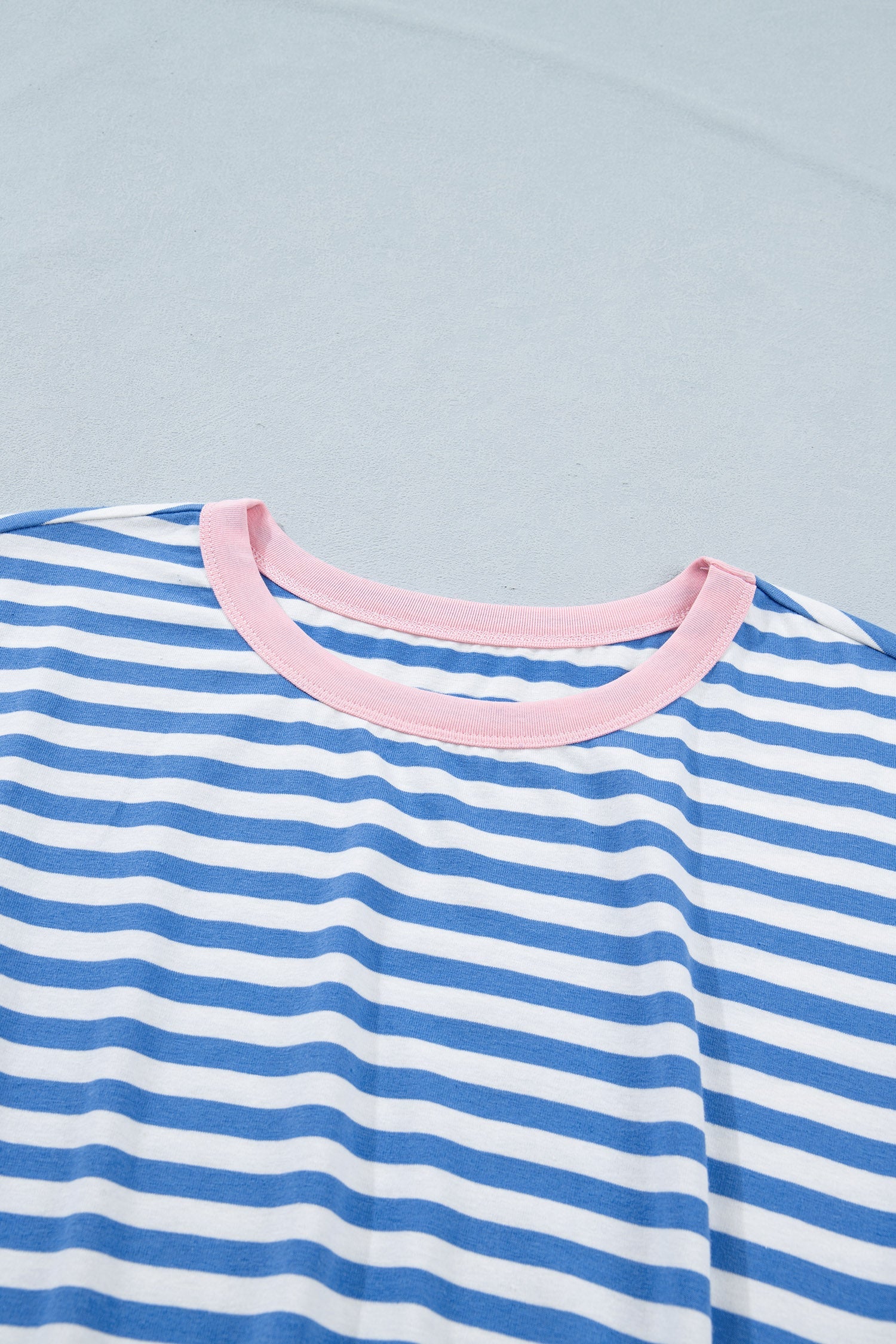 Stripe Contrast Trim Tie Waist Mini Dress