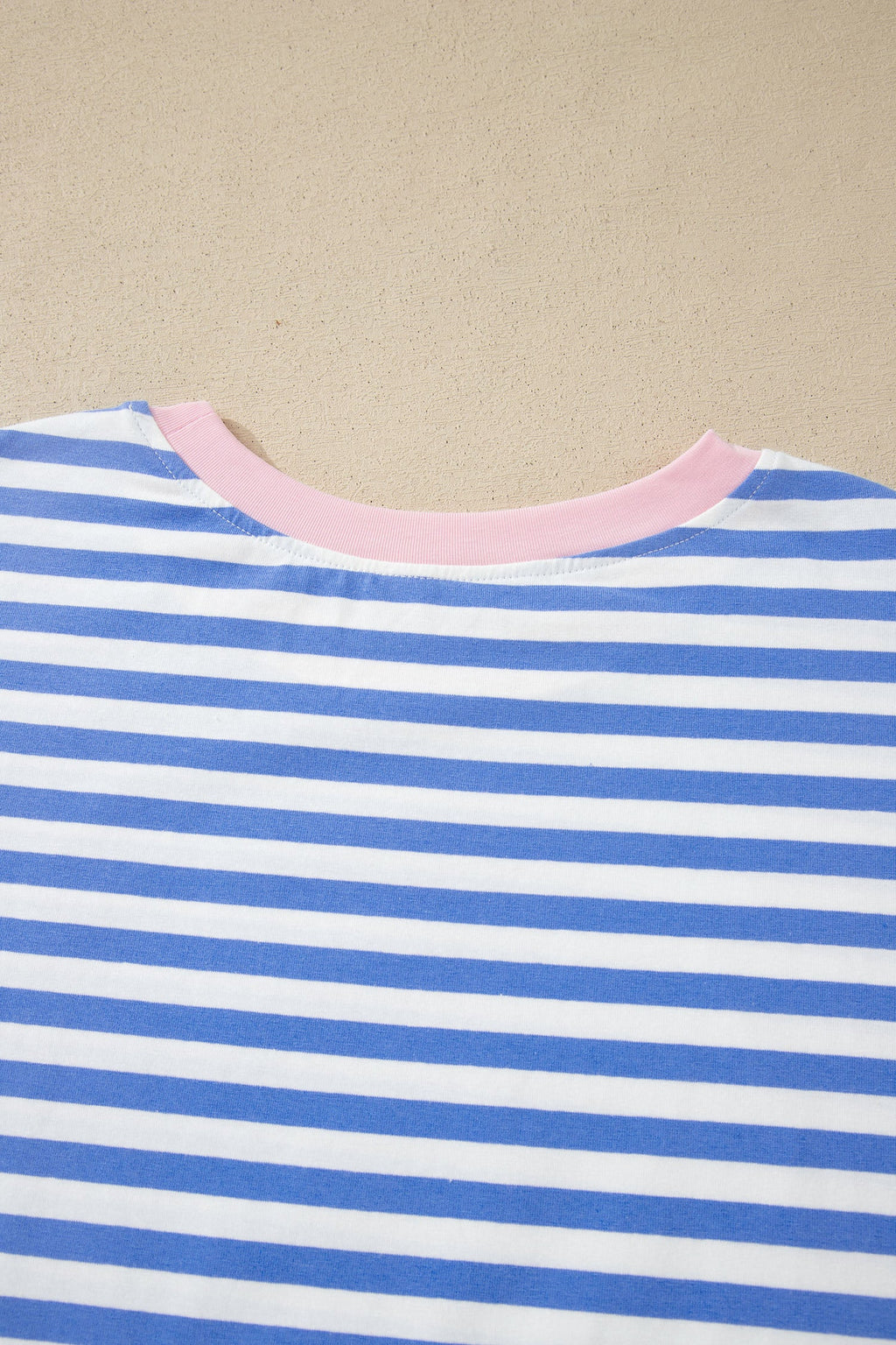 Stripe Crewneck Tee & Tie Waist Shorts Set