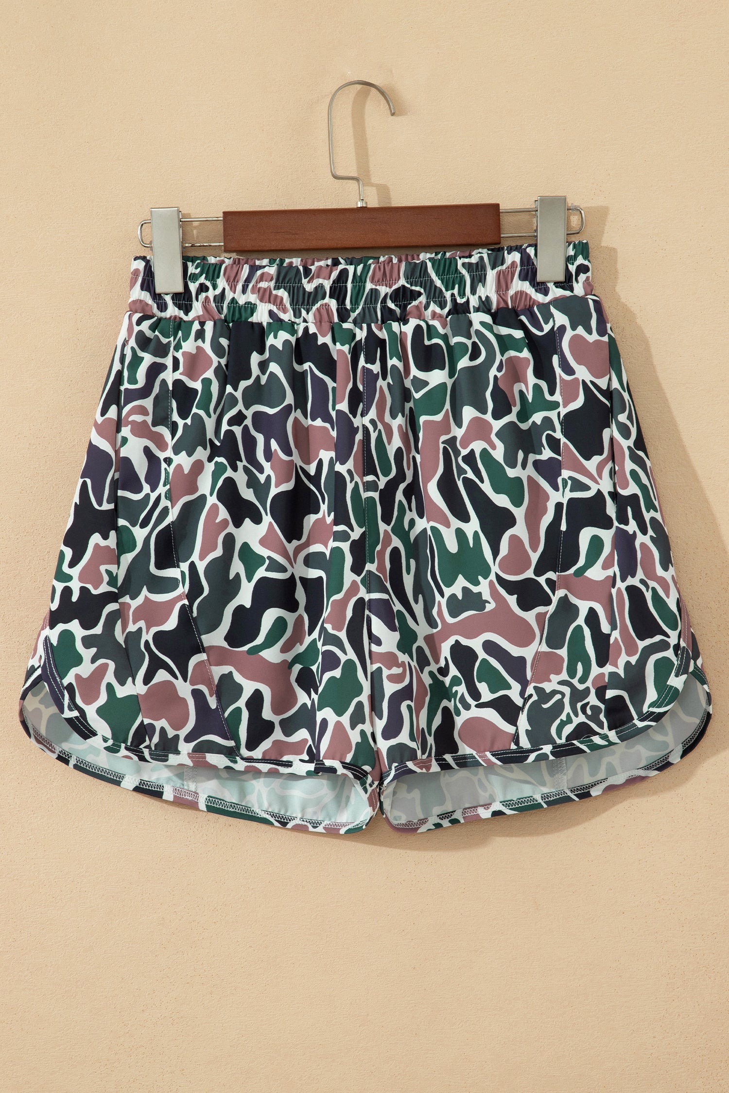 Camo High Waist Lined Athletic Shorts