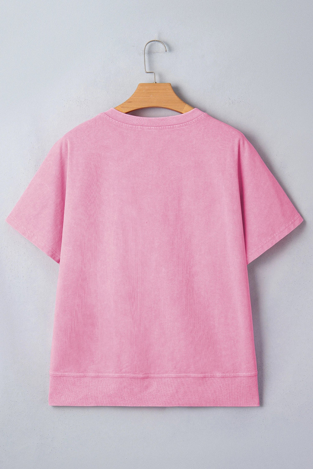 Solid Lace Patchwork Raglan Sleeve Notched Neck Tee