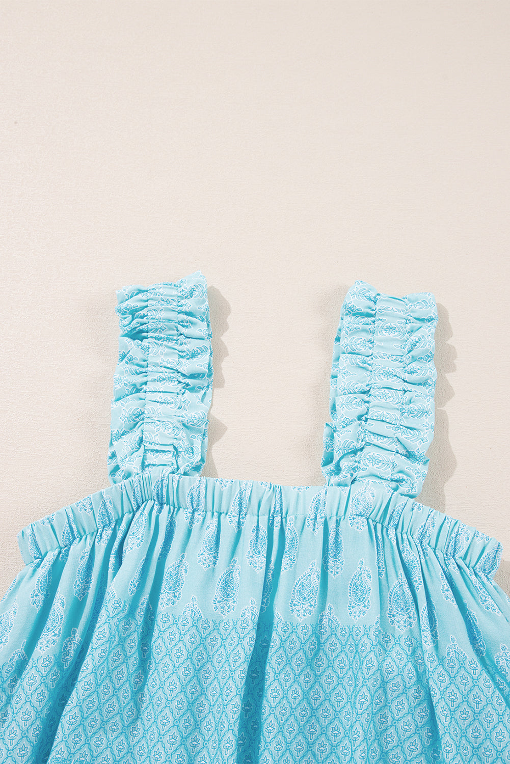 Boho Ruffle Wide Strap Loose Tank Top