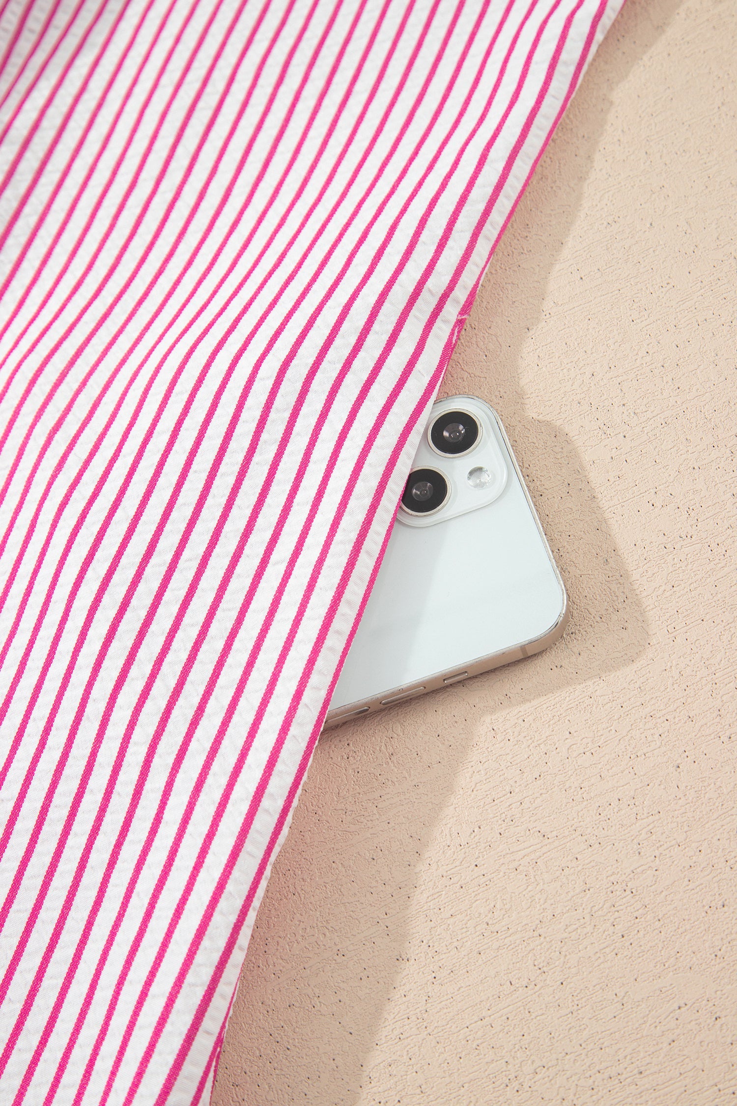 Stripe Frilled Half Buttoned Maxi Dress