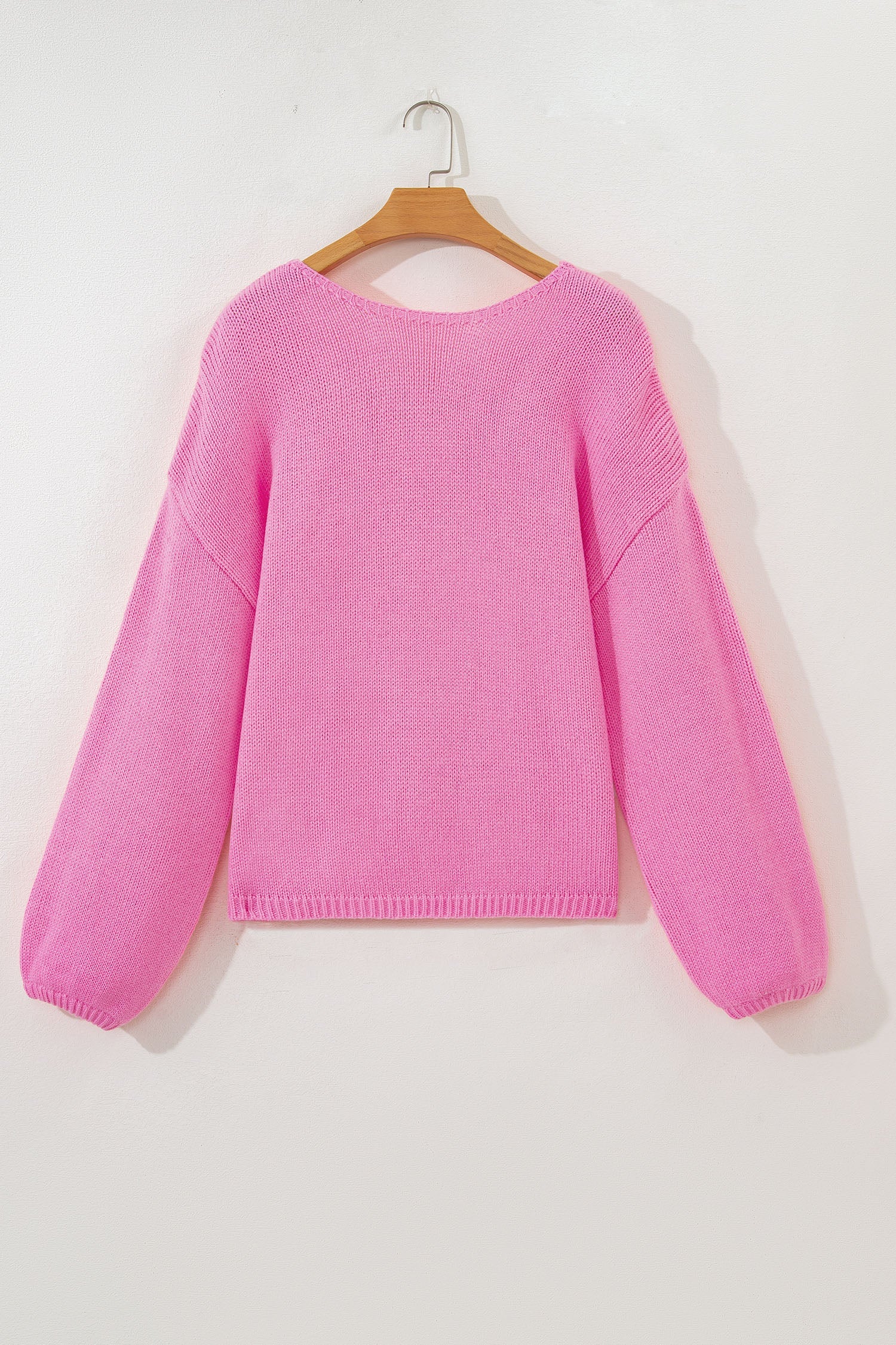 Bow Tie Backless Bubble Sleeve Sweater