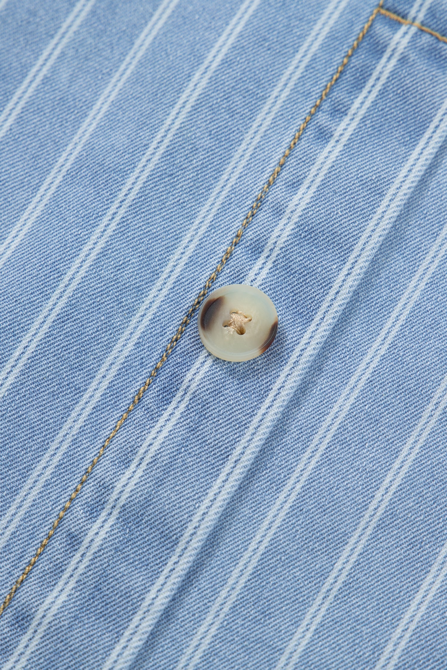 Stripe Denim Buttoned Back Mini T-Shirt Dress