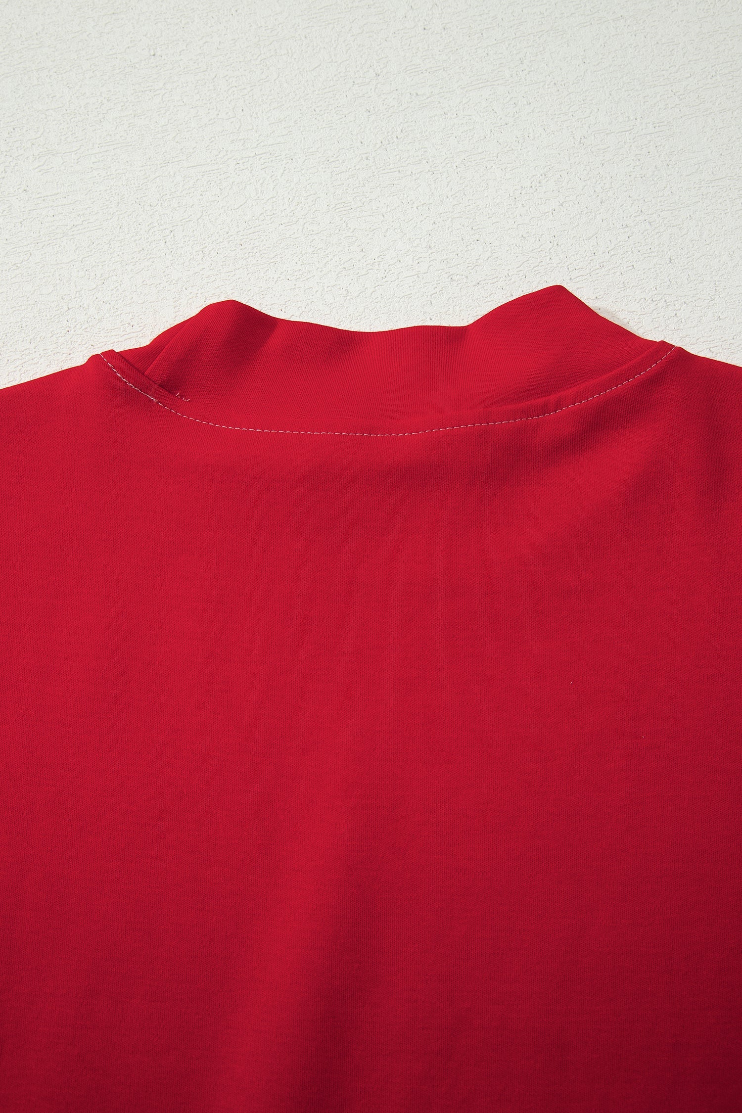 Reversible Contrast Stitching Mock Neck T-Shirt