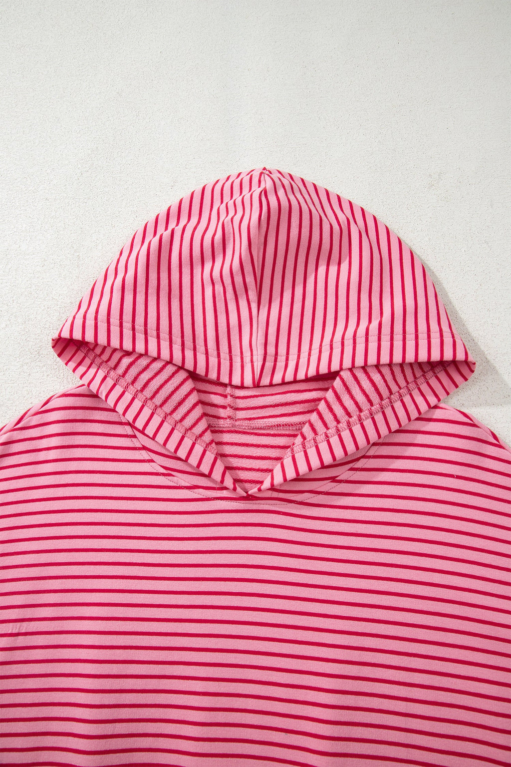 Stripe Thumbhole Sleeve Side Slit Drop Shoulder Hoodie