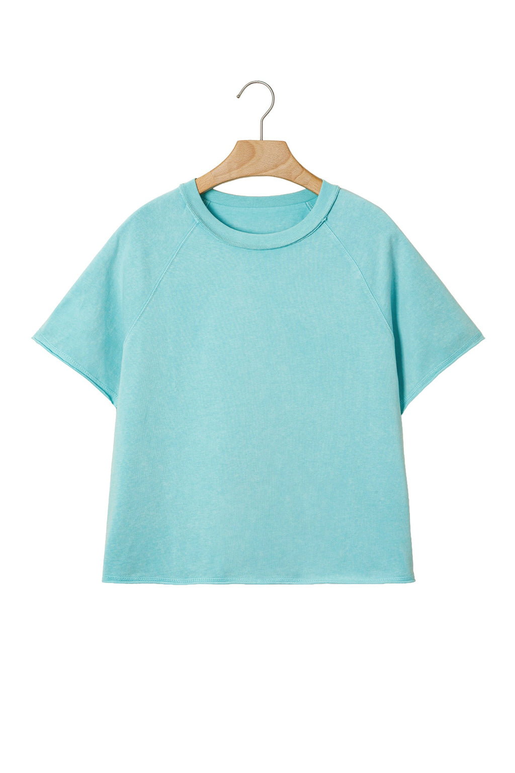 Mineral Wash Raglan Sleeve Boxy Cropped Tee