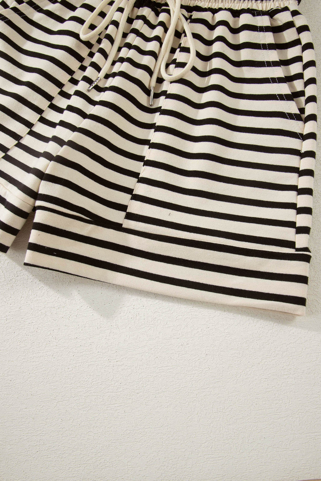 Stripe Colorblock Zip Polo & Drawstring Shorts Set