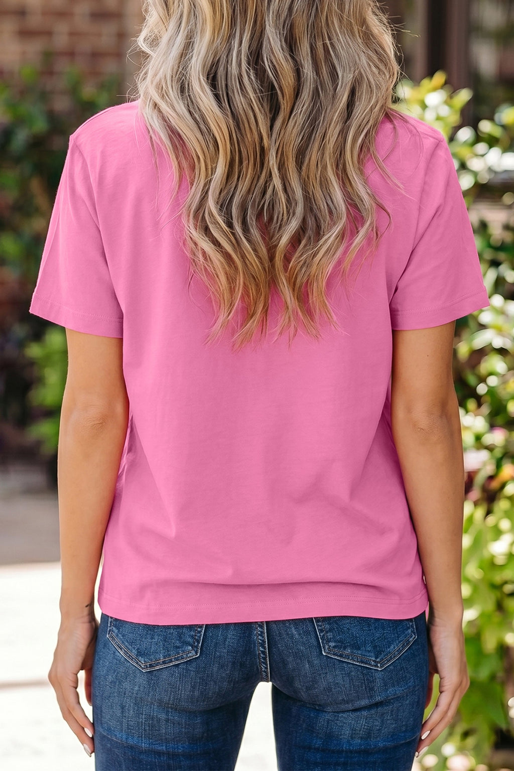 Solid High Neck Oversize Tee