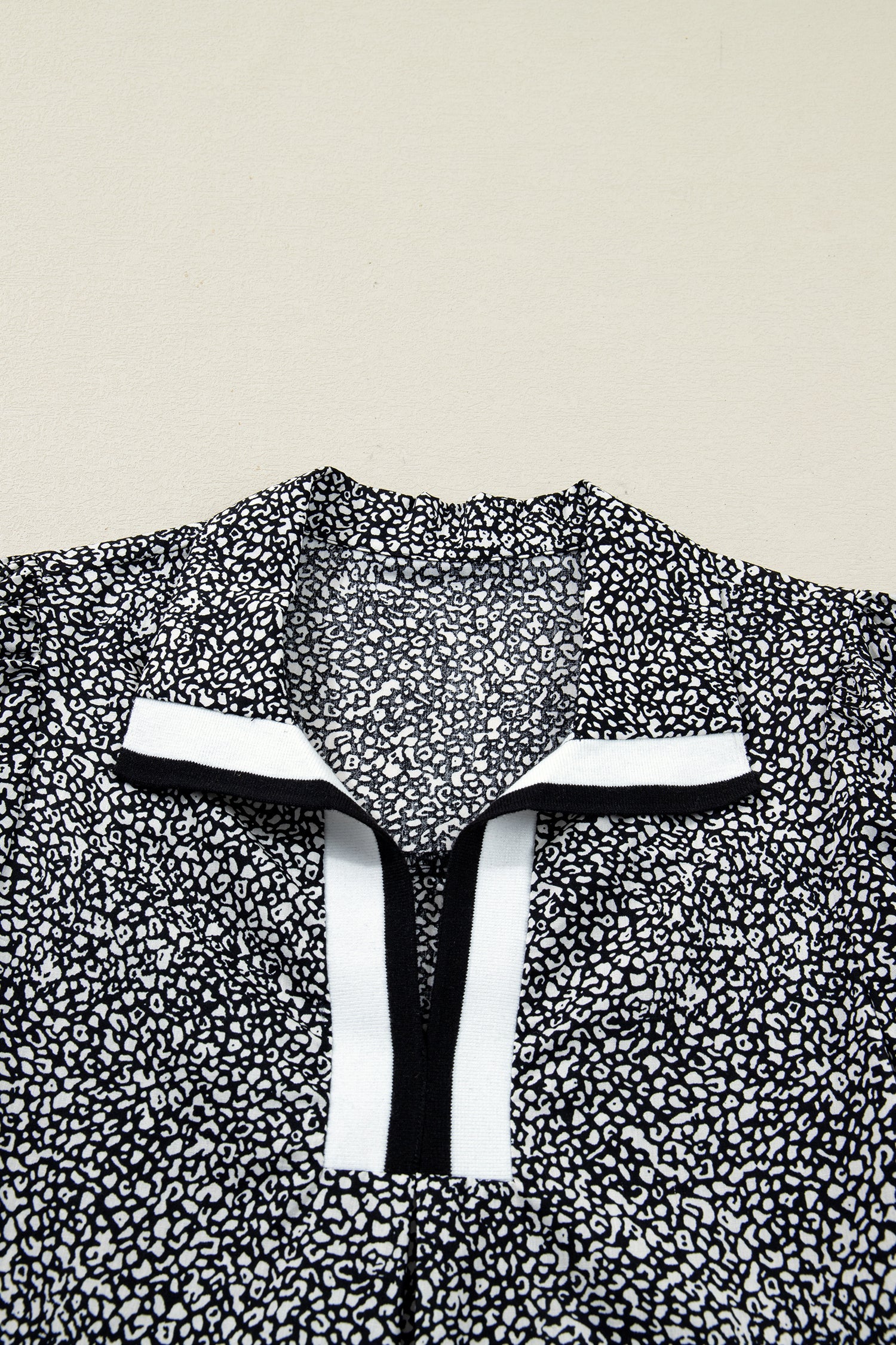 Leopard Contrast Stripe Polo Collar Dress