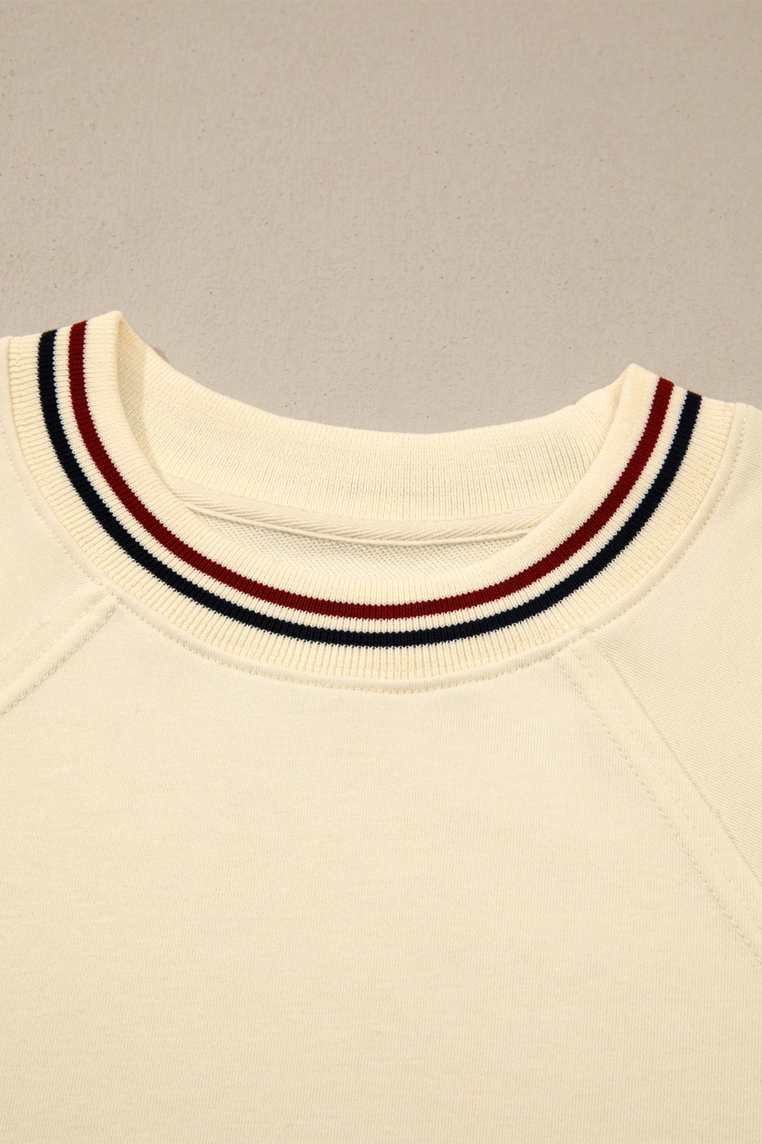 Varsity Stripe Cuffed Short Sleeve Tunic Top