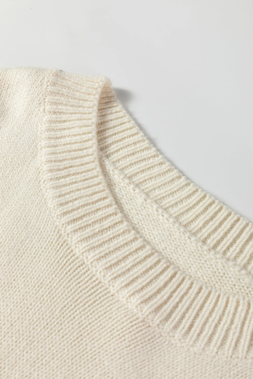 Floral Embroidered Sleeve Round Neck Loose Sweater