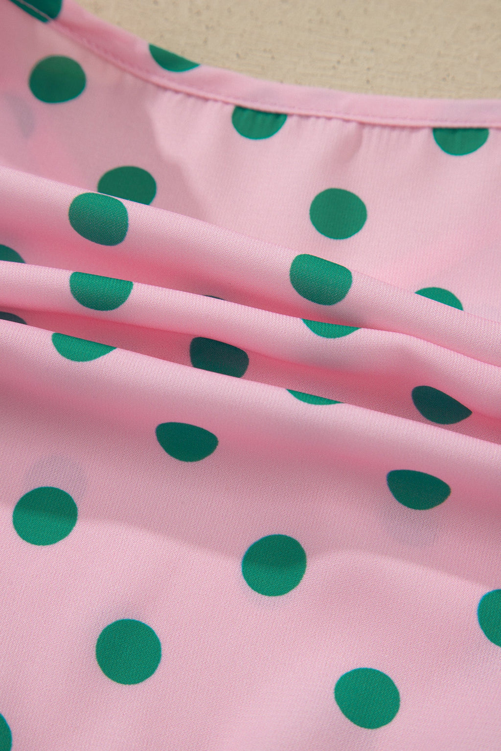 Polka Dot V-Neck Ruffle Tiered Babydoll Blouse