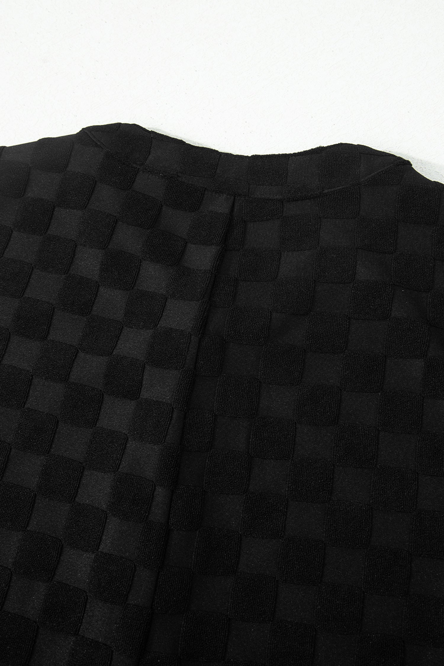 Checker Textured Sleeveless Wide Leg Jumpsuit