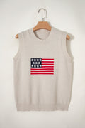 Americana USA Flag Sleeveless Knit Sweater