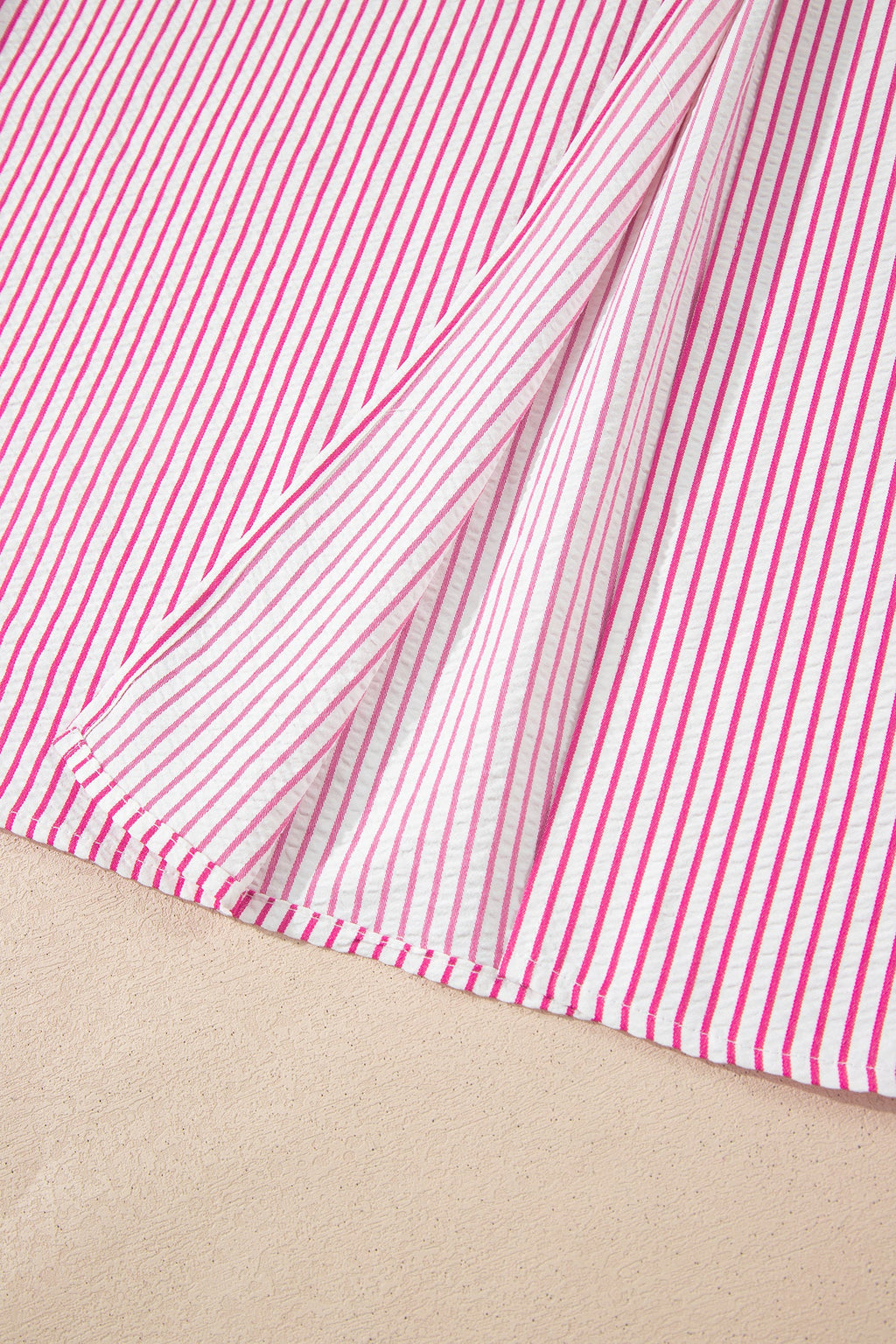 Stripe Frilled Half Buttoned Maxi Dress
