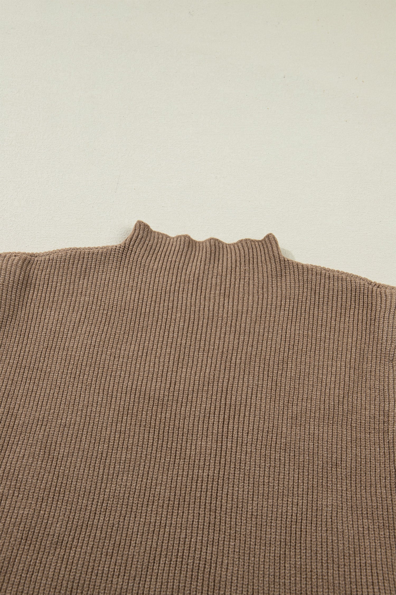 Solid Ribbed Knit Mock Neck Sleeveless Sweater