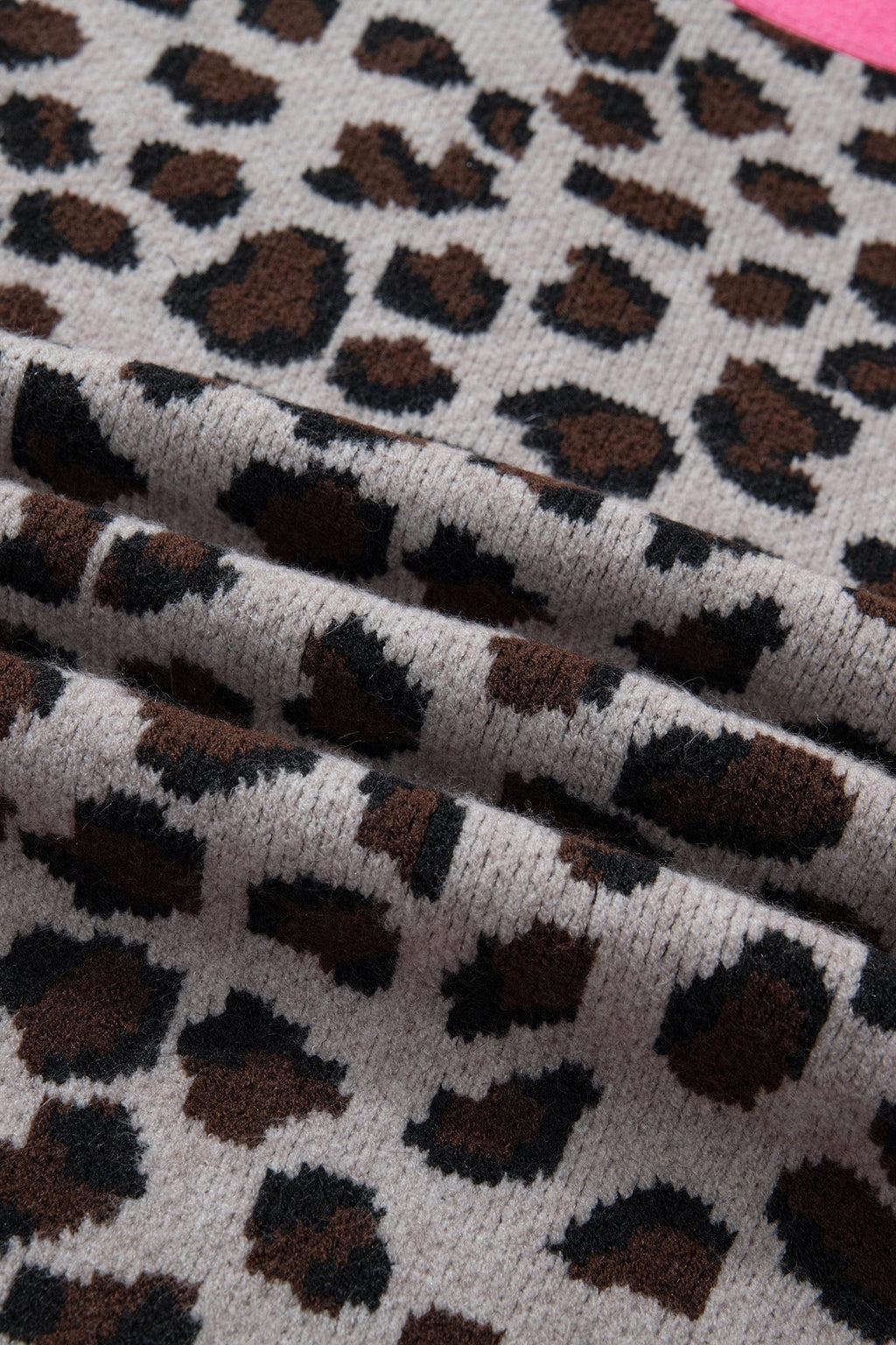 Leopard Colorblock Button Down Oversize Cardigan